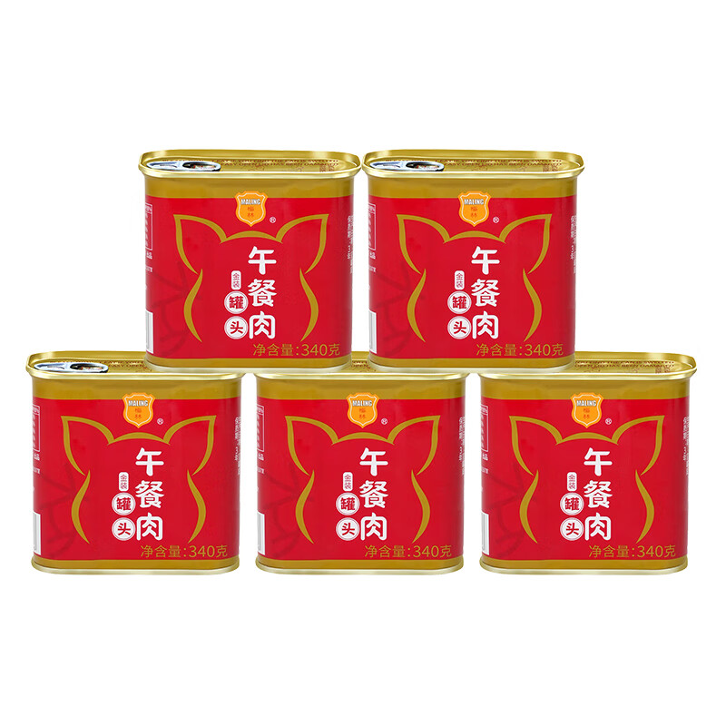 中粮梅林金装午餐肉罐头340g*5罐 小恐龙