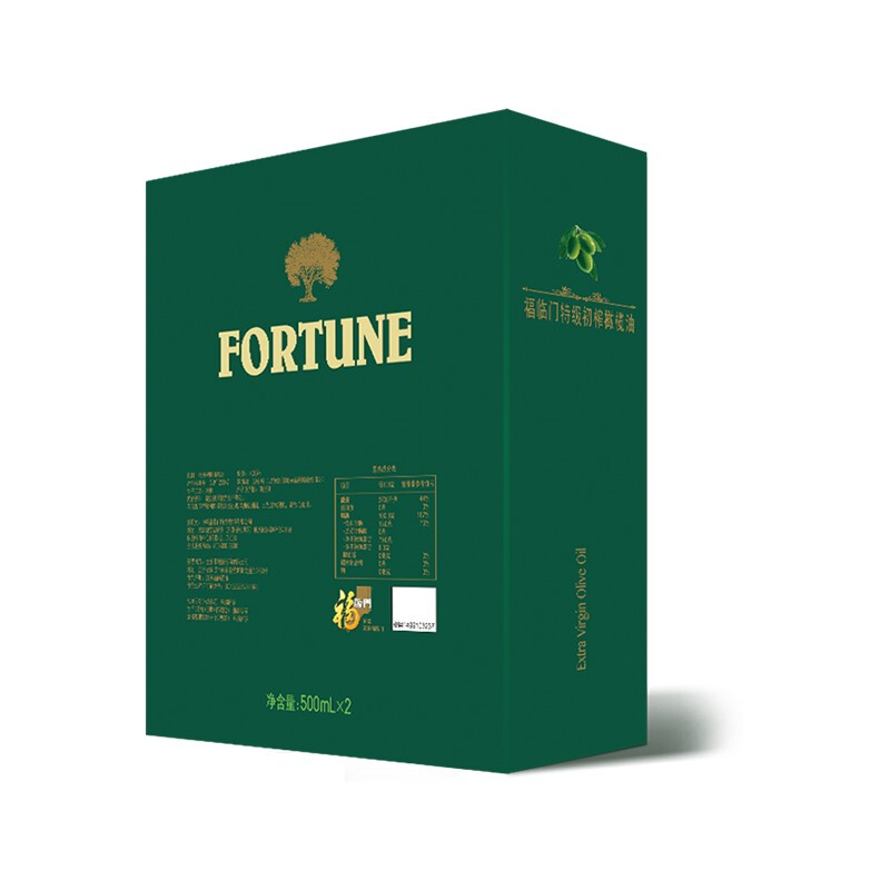 福临门特级初榨橄榄油500ml*2瓶（礼盒）单位：盒 绿色
