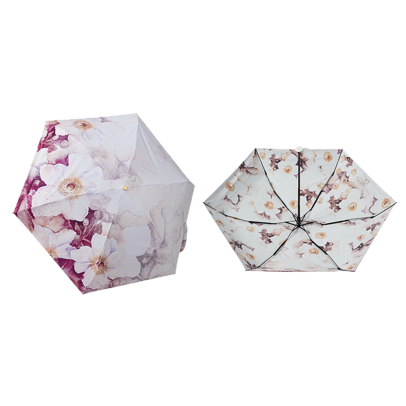 尼诺里拉双面印花五折晴雨伞NR0186（单位：把） 波尔多红