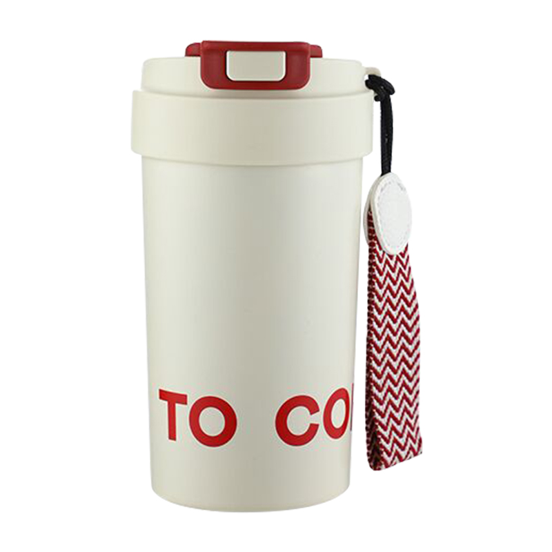 富光（FUGUANG）乐咖咖啡杯陶瓷内胆大容量保温杯女生高颜值随手水杯子FGZ2302-460mL（单位：个） 白色