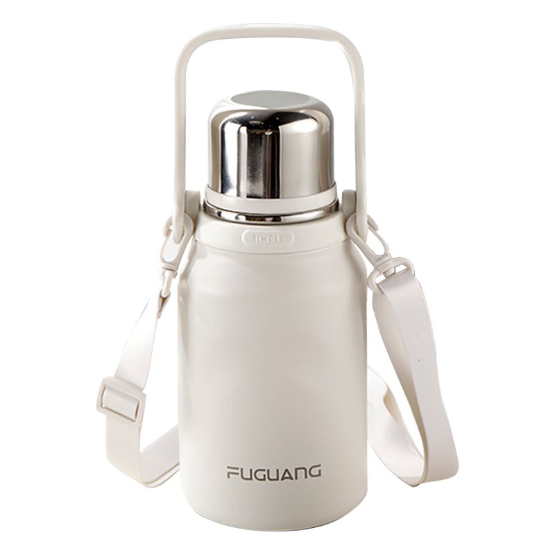 富光领动保温杯壶316L不锈钢大容量水杯男女士随享便携双饮大肚户外杯子900mL（单位：个） 白色