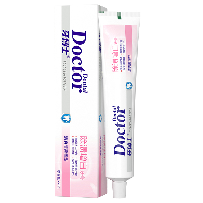 牙博士除渍增白牙膏220g清爽薄荷香型（单位：支） 白色 220g