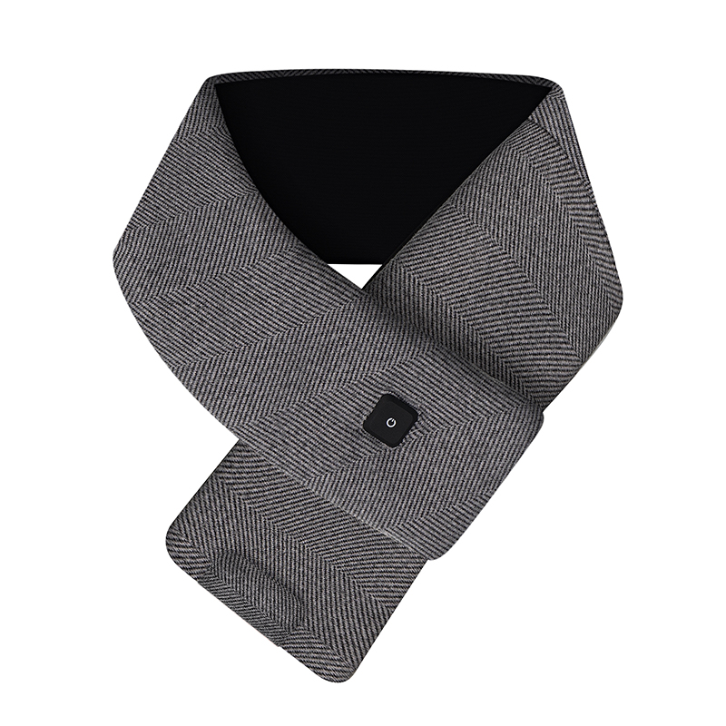 卡乐酷自发热围巾冬季颈椎智能加热充电保暖神器围脖披肩护颈 1盒 深空灰