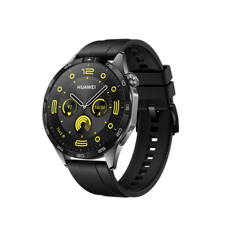 华为 WATCH GT 4 运动智能心率血氧监测蓝牙通话手表 46mm（单位：台） 曜石黑 氟橡胶表带