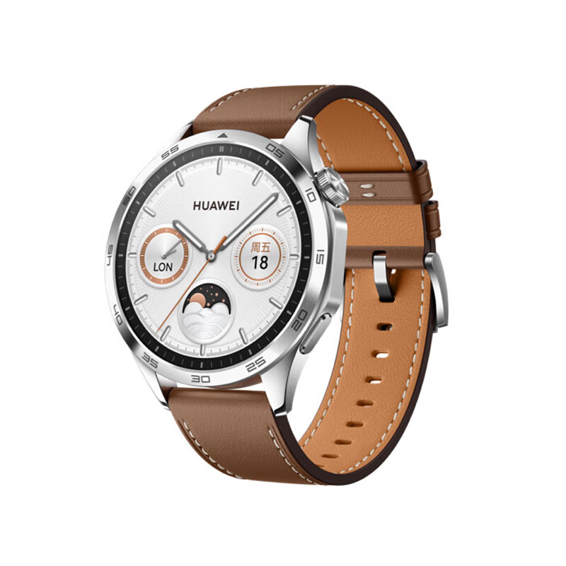 华为 WATCH GT 4 运动智能心率血氧监测蓝牙通话手表 46mm（单位：台） 山茶棕 真皮表带
