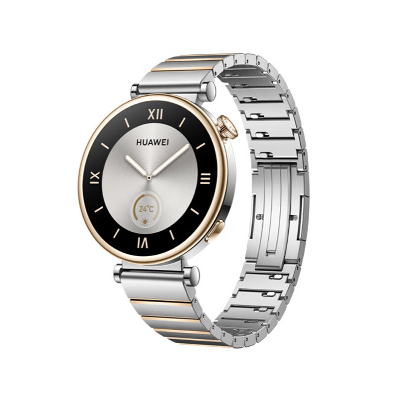 华为 WATCH GT 4 运动智能心率血氧监测蓝牙通话手表 41mm（单位：台） 皓月银 不锈钢间金表带