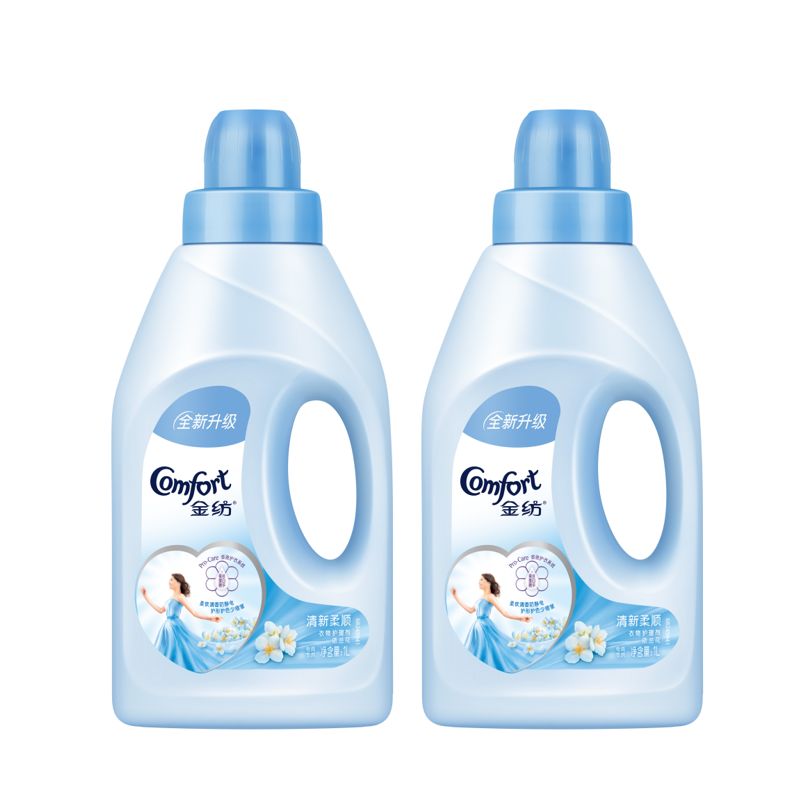 金纺衣物护理剂 清新柔顺瓶装1L*2瓶 混色