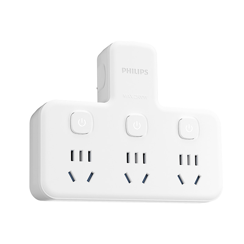 飞利浦插座排插品字形插座无线一转三位插座分控3位5孔SPB3031W/93（单位：个） 白色