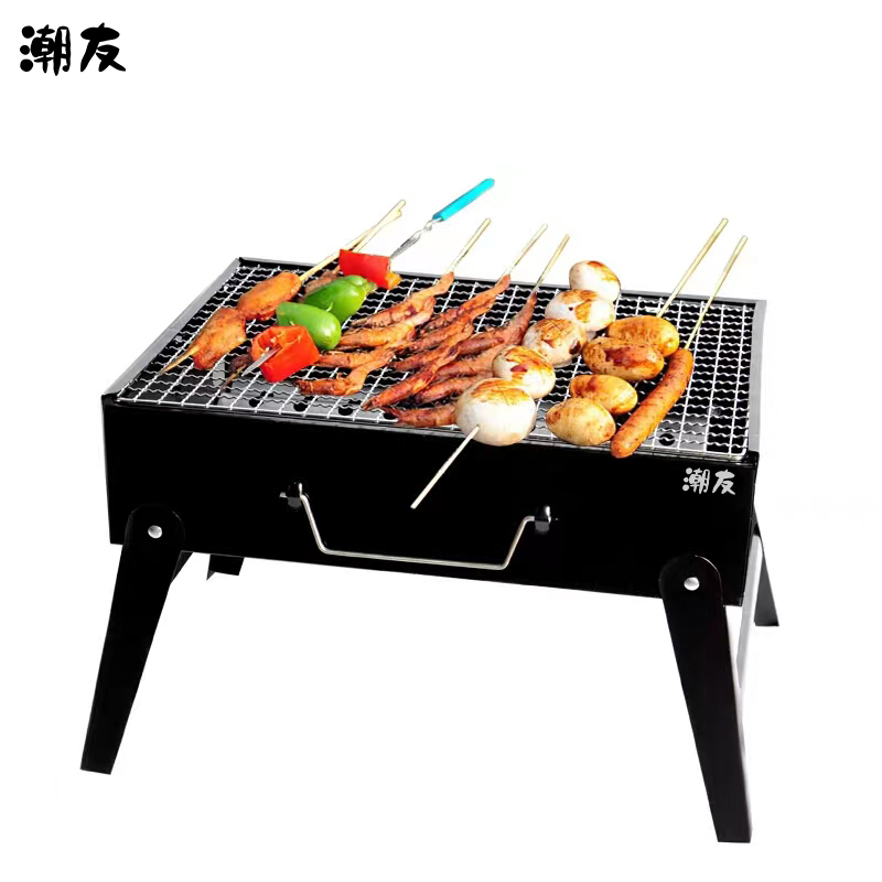 潮友不锈钢手提加厚烧烤炉CY-TZ1024（单位：个） 曜石黑