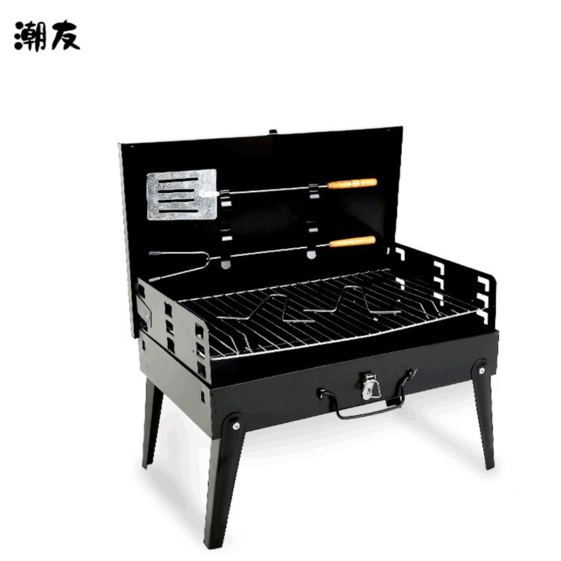 潮友小黑刚箱式免安装木炭烧烤炉CY-TZ1025（单位：件） 曜石黑