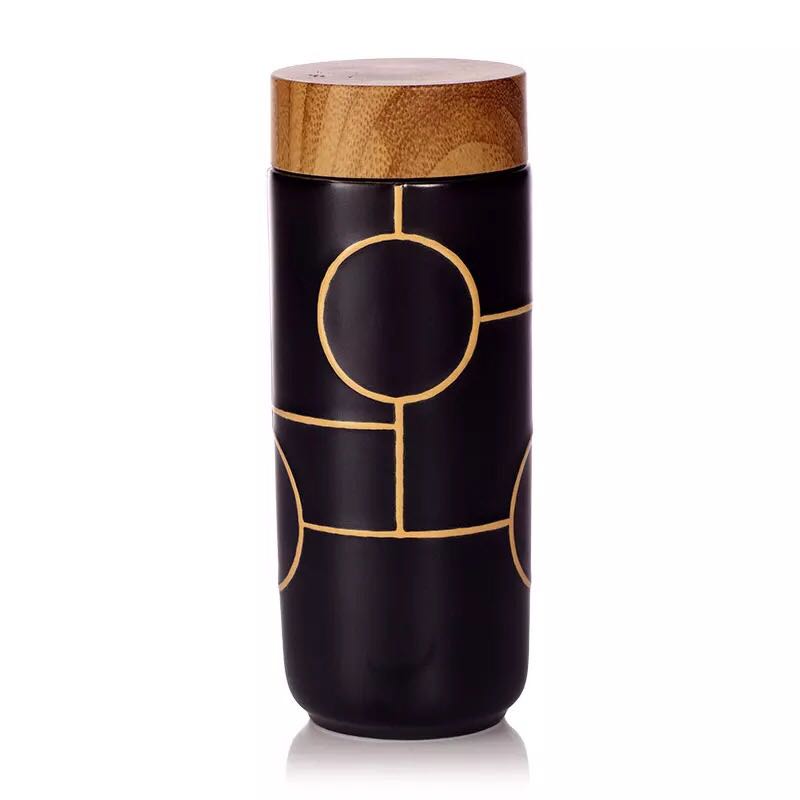 乾唐轩活瓷杯梦想随身杯双层330毫升水杯茶杯陶瓷杯礼盒装 （单位：只） 颜色随机