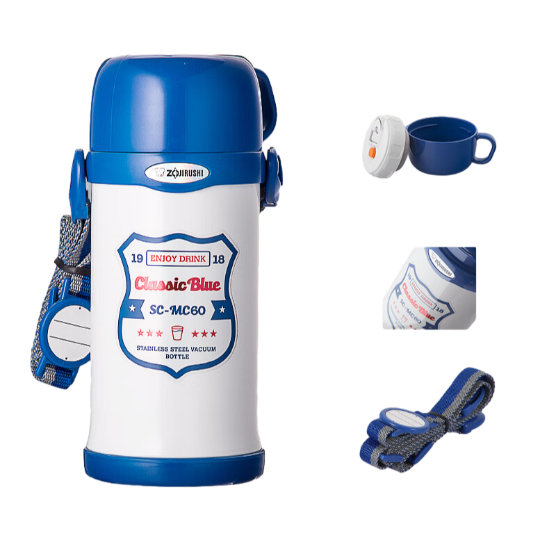 象印（ZO JIRUSHI）儿童真空大容量不锈钢保温杯600ml SCMC60（单位：个） 蓝白色