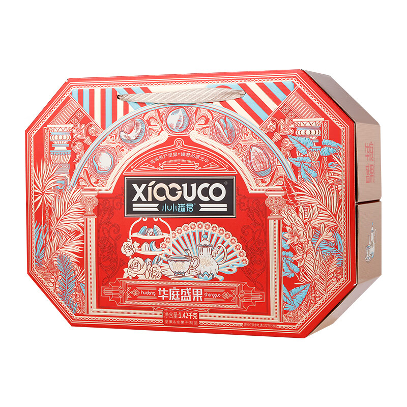 小小罐君 华庭盛果坚果年货礼盒 1420g*1 单位：盒 枫叶色