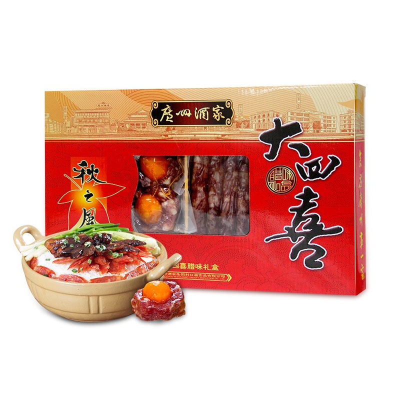 广州酒家 大四喜腊味礼盒 500g单位：盒 拿铁色