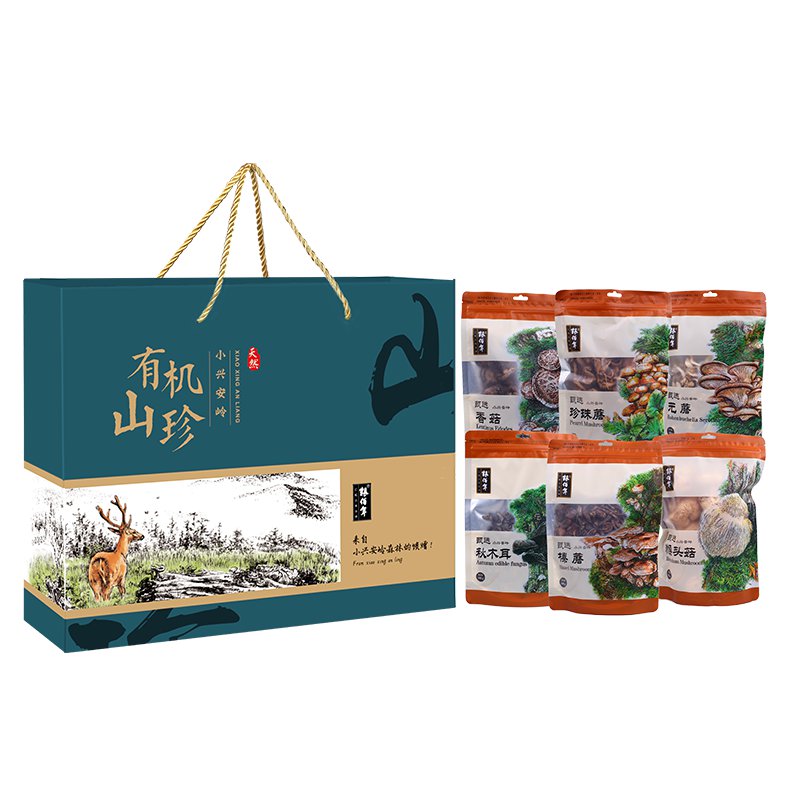 粮佰年 山野珍品有机菌菇礼盒 单位：盒 枫叶色