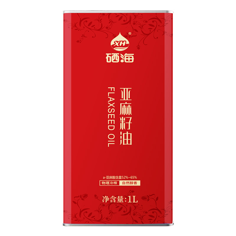 XH硒海（马克铁）冷榨亚麻籽油1L（单位：瓶） 冷榨亚麻籽油1L
