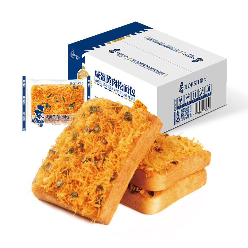 豪士咸蛋黄肉松408g 单位：盒 本白色