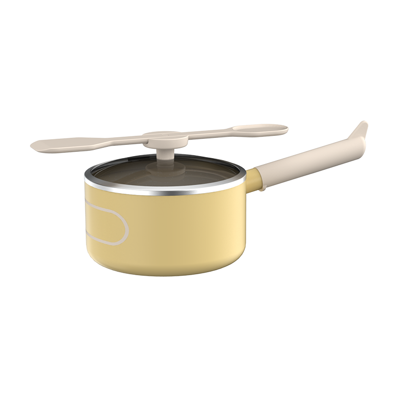 悦味迷你厨房儿童学生不粘套装潜水艇炒锅飞机造型奶锅16cm(不含蒸笼）TPKD16（单位：个） 黄色