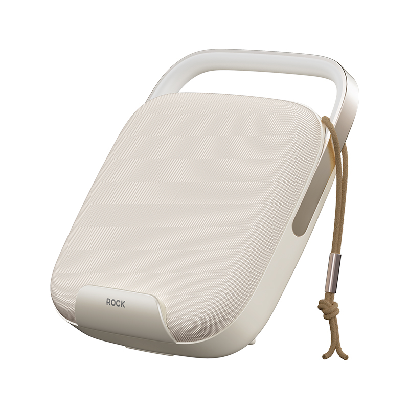 ROCK 星光-无线充台灯音箱 RAU8888  单位：个 米白色