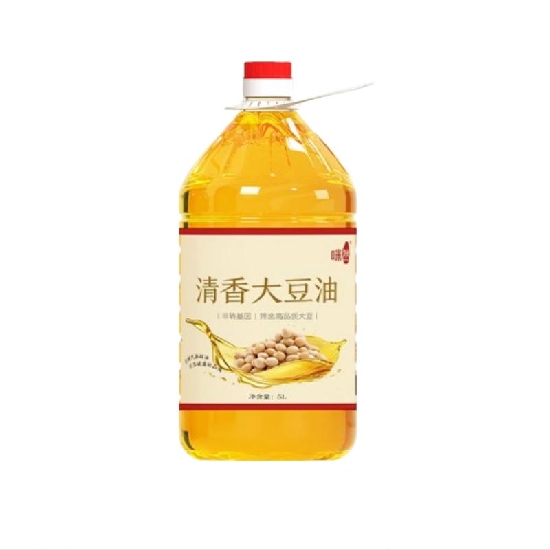 咪然 非转基因清香大豆油 5L  黄色 单位：桶 黄色