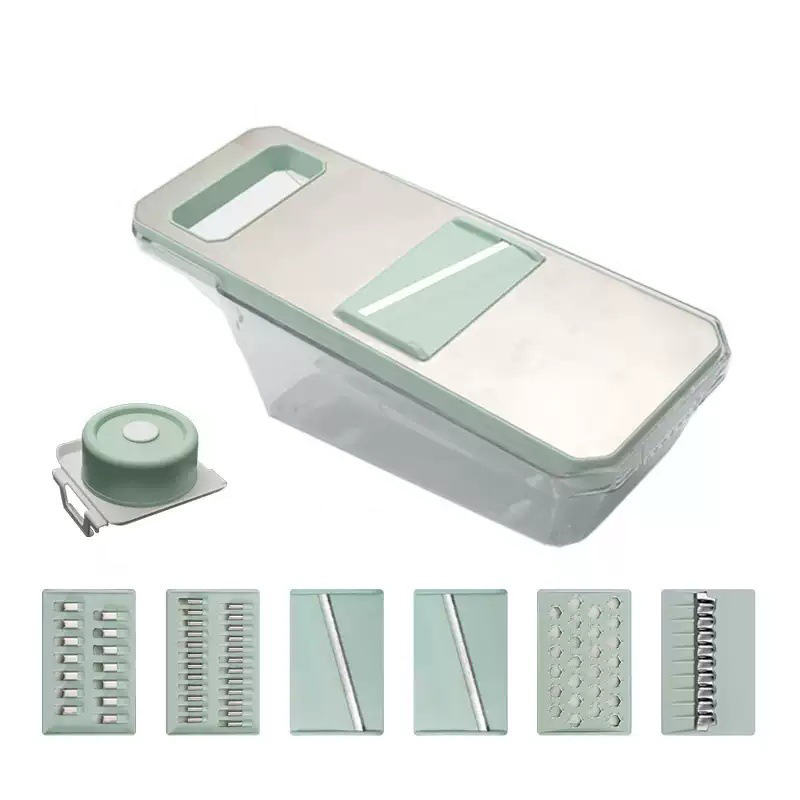 喵豆熊 MDX-348 不锈钢面板六合一多功能切菜器单位：套 蓝色