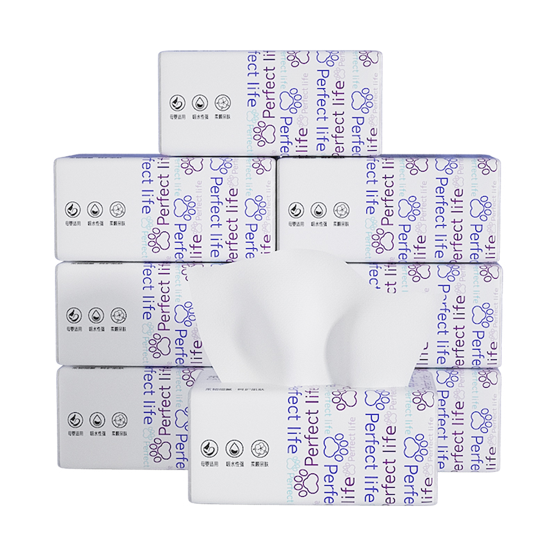 艾逸瑶选AYYX038-8原生木浆完美生活亲肤软抽纸360张8包（单位：提） 紫色