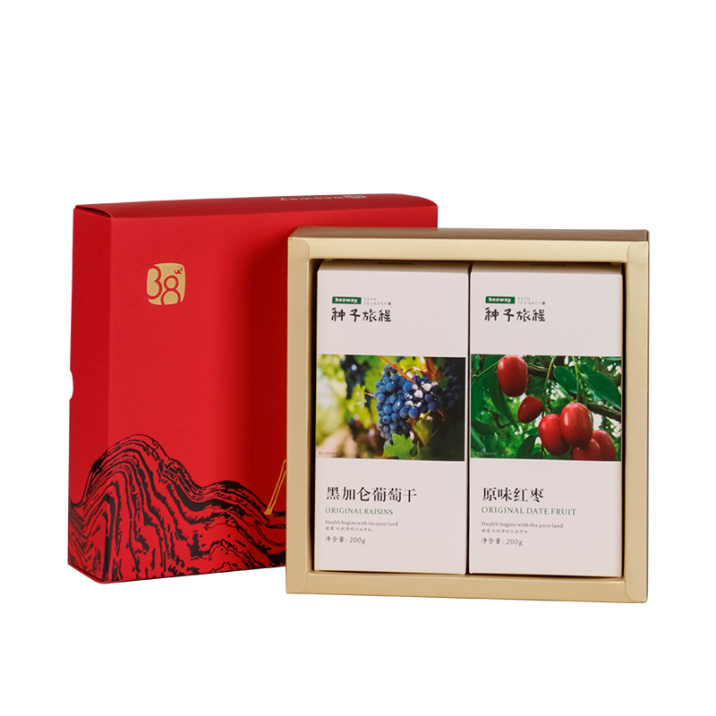 北纬三十八度 | 呦呦鹿鸣万紫千红干果礼盒A400g 无添加健康原味干果蜜饯单位：盒 红色