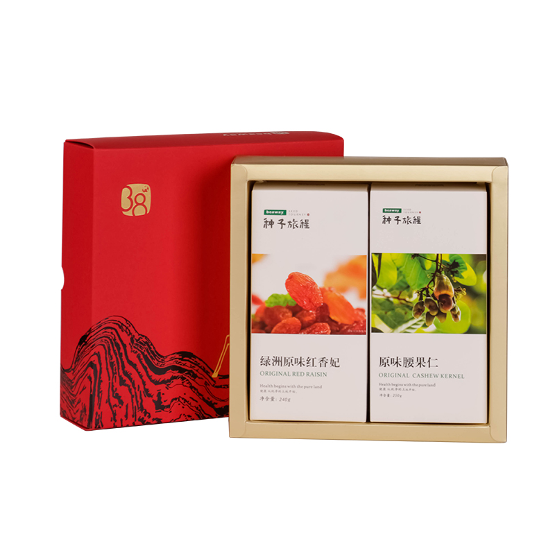 北纬三十八度 | 呦呦鹿鸣鸿运礼盒B490g 无添加健康原味坚果干果蜜饯单位：盒 红色