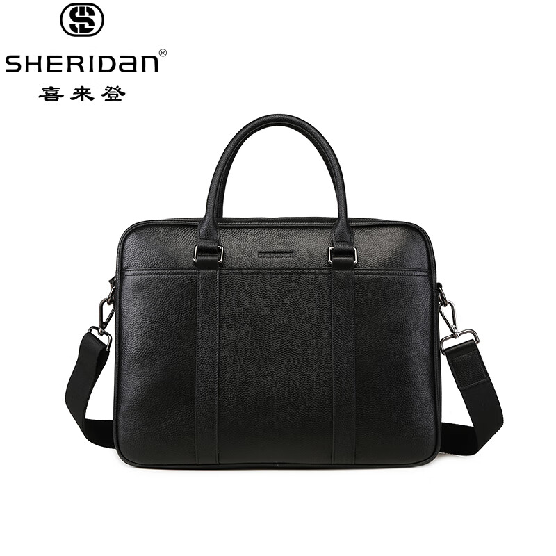 SHERIDan男包商务休闲公文包手提包大容量单间斜挎包 NL210836S 黑色单位：个 黑色