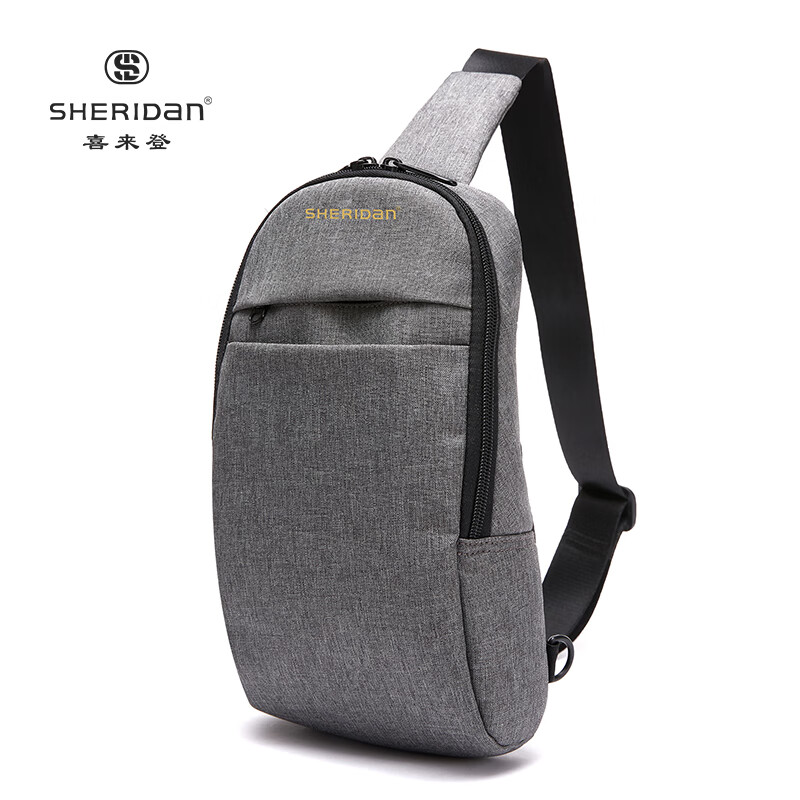 SHERIDan胸包 都市休闲简约单肩包 斜挎包 灰色SHB191213单位：个 灰色