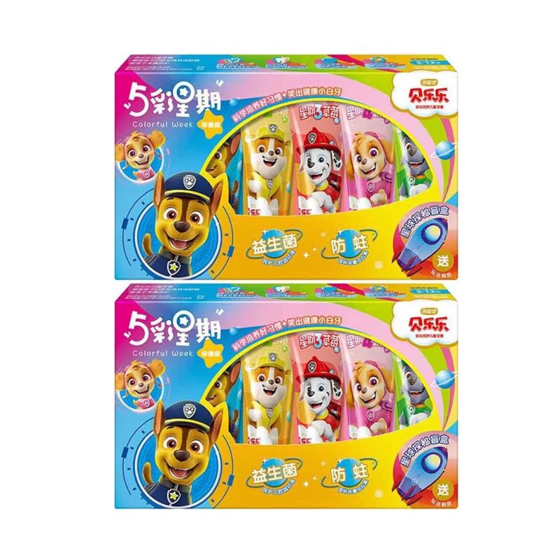 冷酸灵贝乐乐安心优护儿童牙膏5彩星期套装*2套 混色