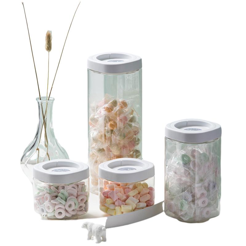 茶花（CHAHUA）塑料密封罐储物罐收纳罐杂粮罐10件套550ML*4+1.2L*4+1.8L*2 无色