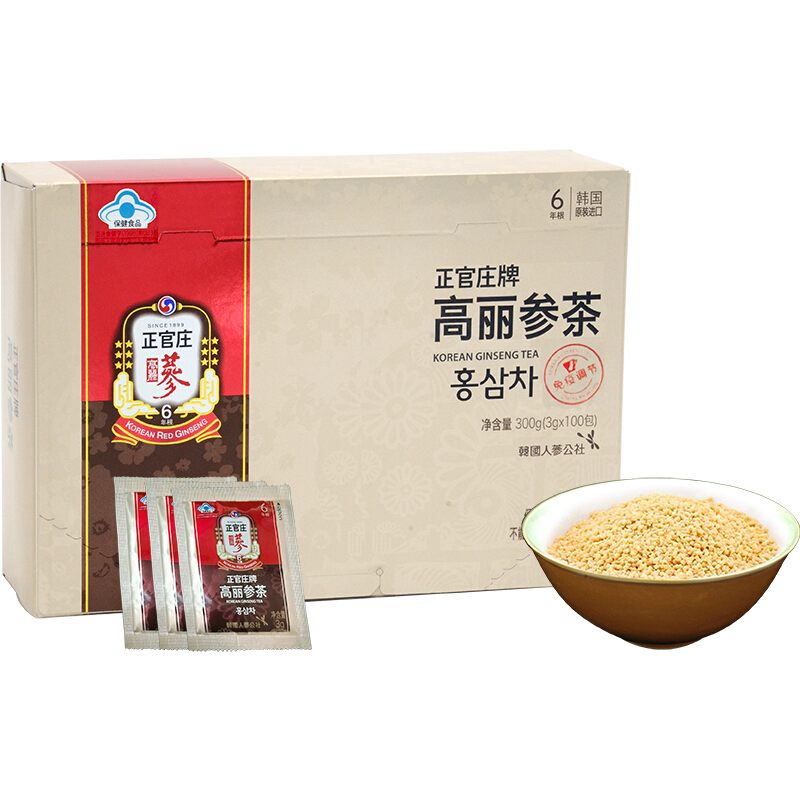 正官庄高丽参茶3克*100包 单位：盒 混色