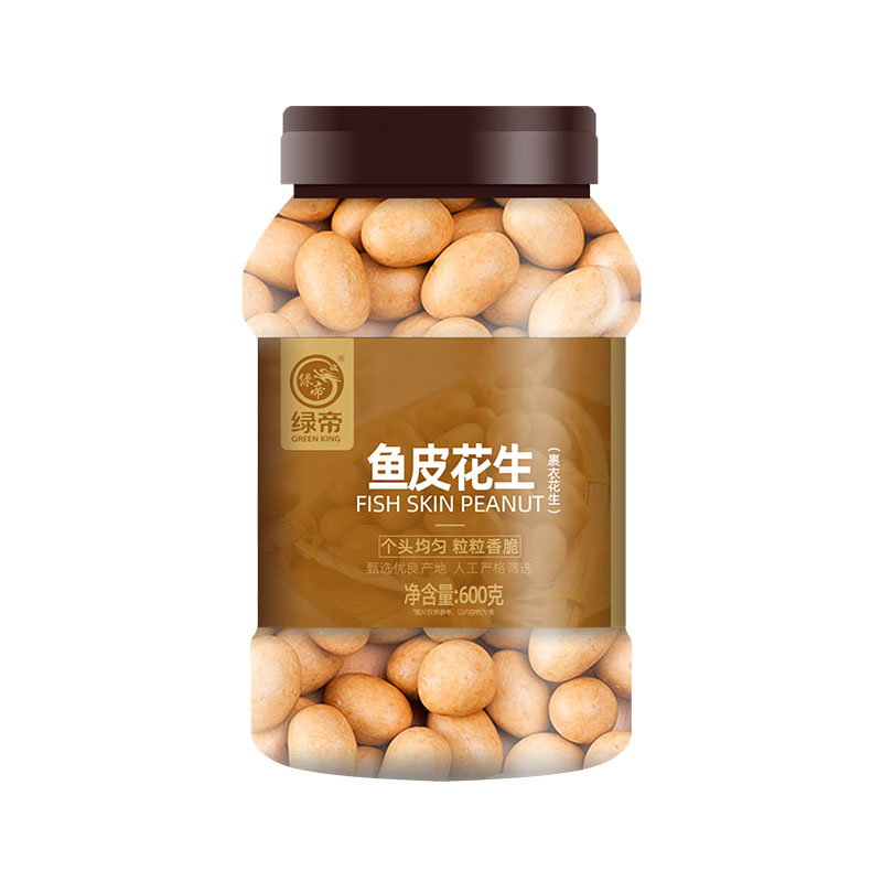 绿帝鱼皮花生罐装600g 单位：罐 自然色
