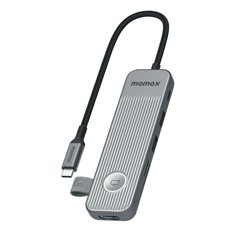 Momax:ONELINK 旅行箱 USB C多端口转换器-100W(7合1)DH17E 单位：个 深灰色
