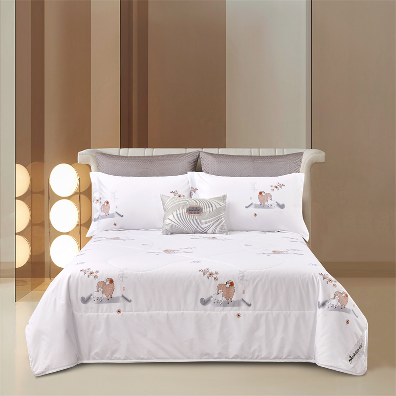 怡莲YL-YM301暖芯羊毛被舒适柔软透气保暖抑菌纯羊毛填充2斤200*230CM（单位：床） 本白色