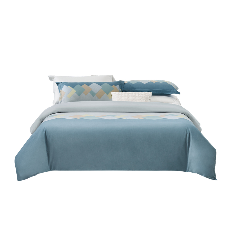 水星家纺全棉四件套2m*2.3m 100%全棉 庆&middot;迭代时空 适用于1.5m床花卉图案 单位：套 古典绿