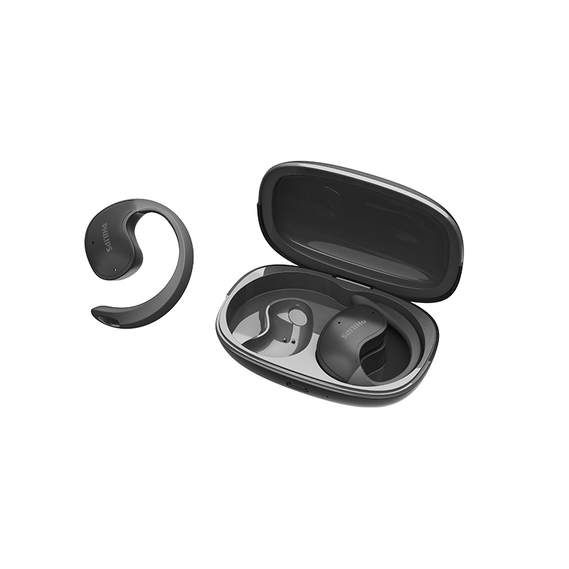 飞利浦蓝牙耳机 OWS开放式不入耳挂耳式 通话降噪超长续航 定向传音 TAT2708/台 黑色