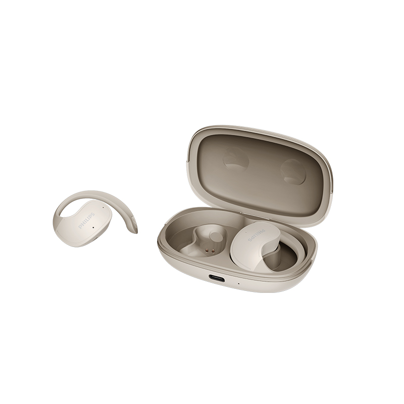 飞利浦蓝牙耳机 OWS开放式不入耳挂耳式 通话降噪超长续航 定向传音 TAT2708/台 白色
