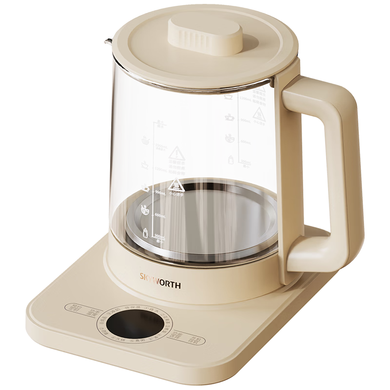 创维 1.8L养生壶家用多功能全自动煮茶器 S159/台 米黄色