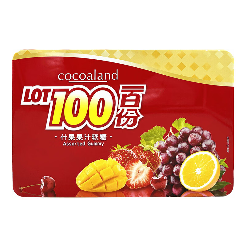 一百份什果果汁软糖380g  单位：盒 一百份什果果汁软糖380g