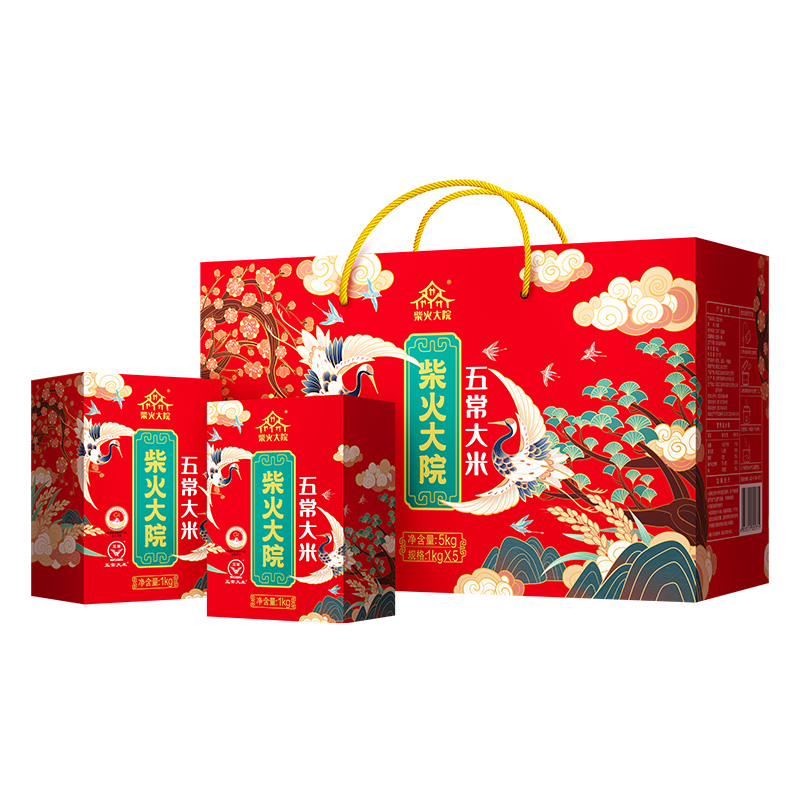 柴火大院 五常大米礼盒 5kg（单位：盒）红色