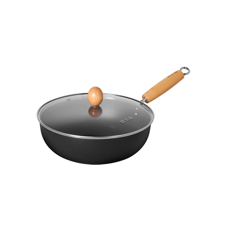 炊大皇 YD26CG 26cm 圆嘟嘟熟铁炒锅 曜石黑（单位：只）