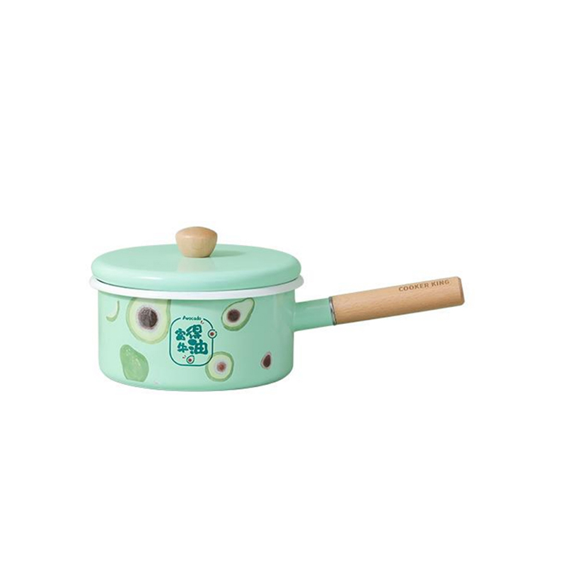 炊大皇水果系列日式珐琅奶锅18cm CK73419  单位：只 绿色