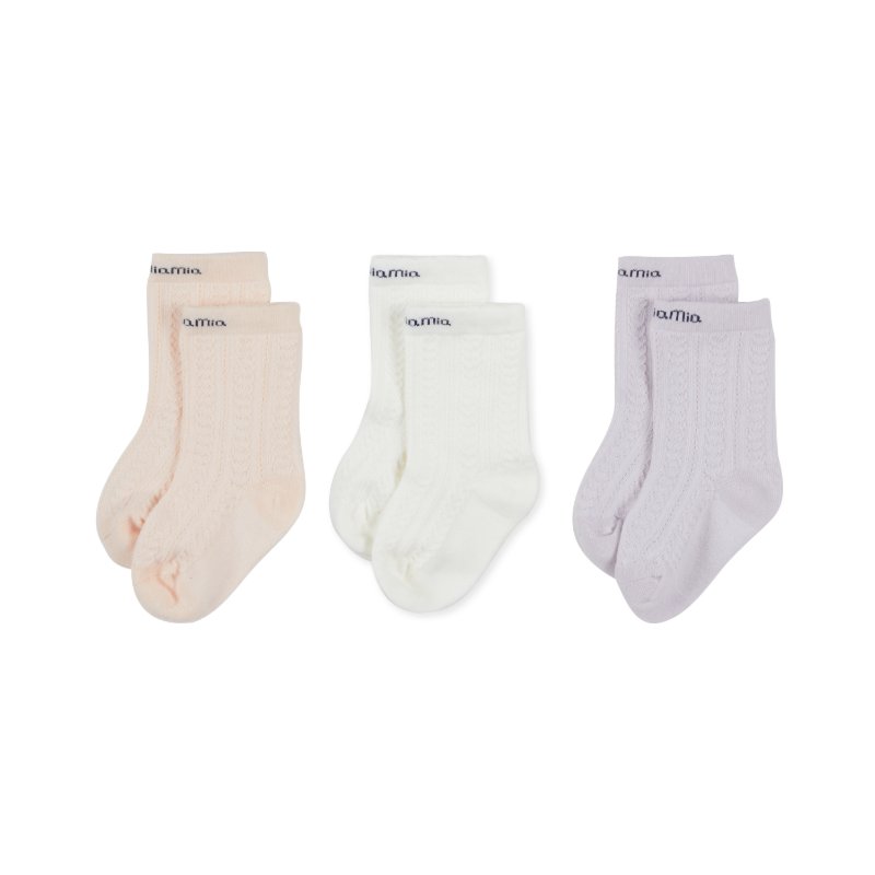 哆咪呀Domiamia 婴幼儿春秋款中筒袜（3双装） 浅灰色