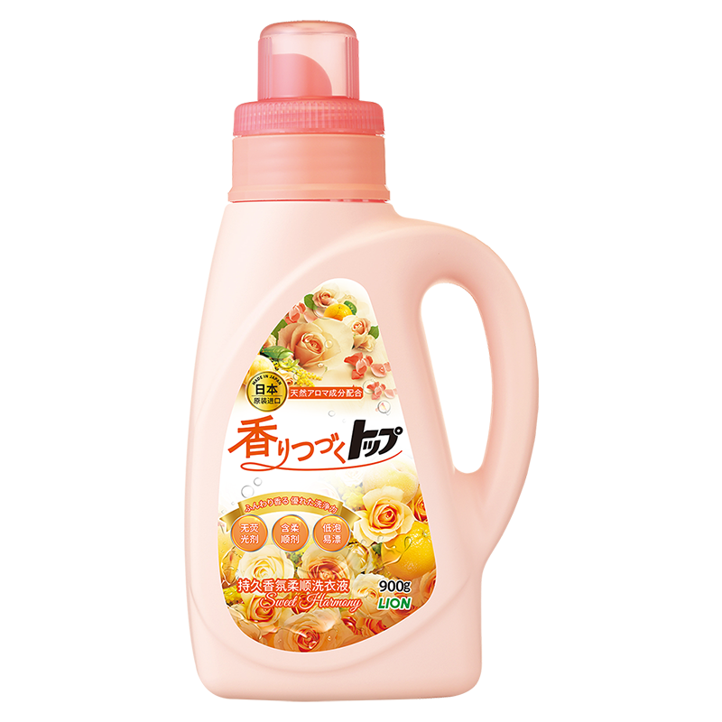 狮王（Lion）香氛洗衣液900g 花果香型 二合一柔顺洗衣液日本进口儿童洗衣液/瓶  
