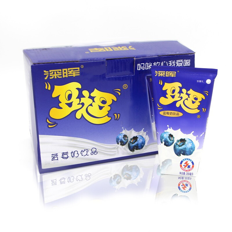 深晖豆逗蓝莓味奶200ml*16盒*1箱 蓝莓味奶200ml*16盒*1箱