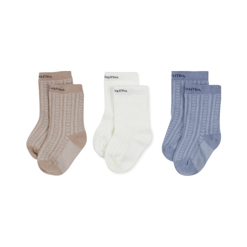 哆咪呀Domiamia 婴幼儿春秋款中筒袜（3双装） 自然色