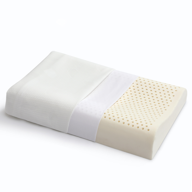 富安娜泰国进口天然乳胶枕 头芯 升级抗菌面料波浪透气 成人颈椎枕60*40cm 单位：个 白色