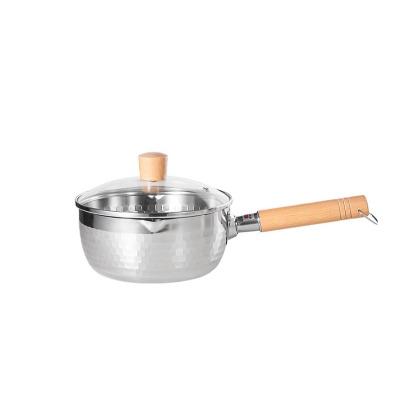 网易严选 食品级不锈钢日式多功能雪平锅汤锅小奶锅 &phi;20cm-带盖  单位：个 不锈钢色